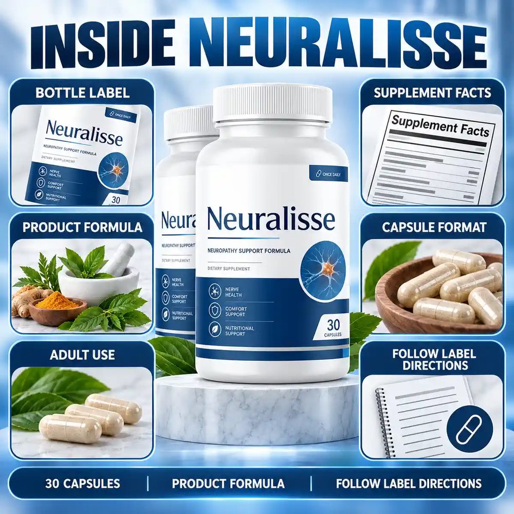 The Inside Neuralisse marketing graphic, which renders the bottle as a neuropathy support formula